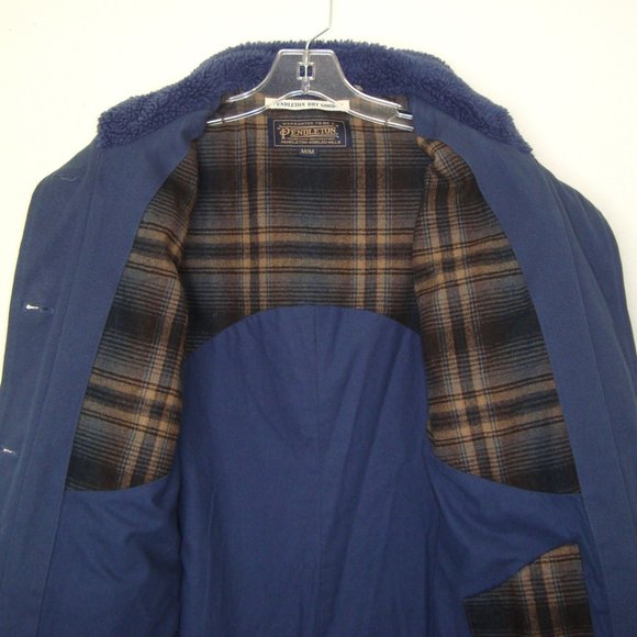 PENDLETON Womens Navy Berber Fleece Barn Coat Size M - Picture 11 of 12